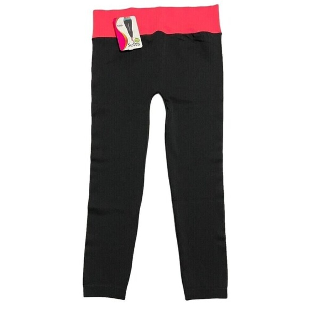Sofra‎ Leggings - Ladies Stretch Capri Leggings One Size EX925 Hot Pink / Black - Picture 8 of 11